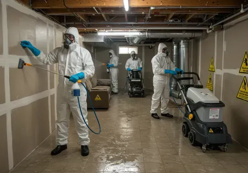 Basement Moisture Removal and Structural Drying process in Yellow Medicine County, MN